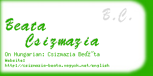 beata csizmazia business card